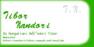 tibor nandori business card